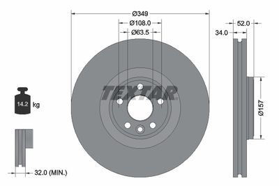 92301805 TEXTAR Тормозной диск