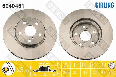 6040461 GIRLING Тормозной диск