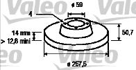 186147 VALEO Тормозной диск