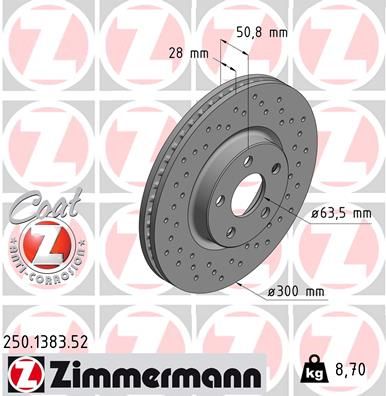 250138352 ZIMMERMANN Тормозной диск