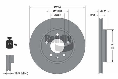 BDS1081 BENDIX Braking Тормозной диск