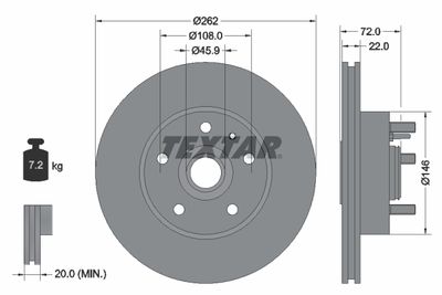 92031300 TEXTAR Тормозной диск