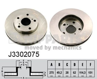 J3302075 NIPPARTS Тормозной диск