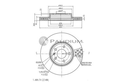 P330143 ASHUKI by Palidium Тормозной диск