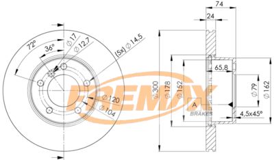 BD3405 FREMAX Тормозной диск