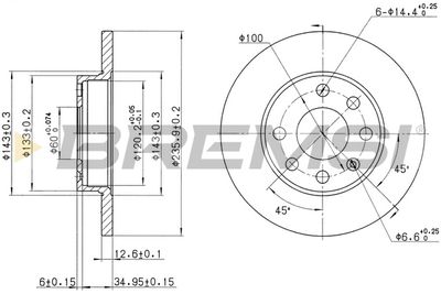 CD6116S BREMSI Тормозной диск