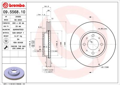 09556810 BREMBO Тормозной диск