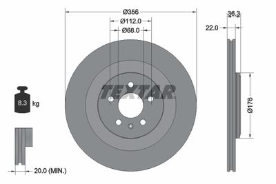 92241803 TEXTAR Тормозной диск