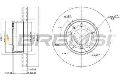 CD6222V BREMSI Тормозной диск