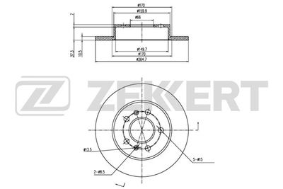 BS6232 ZEKKERT Тормозной диск