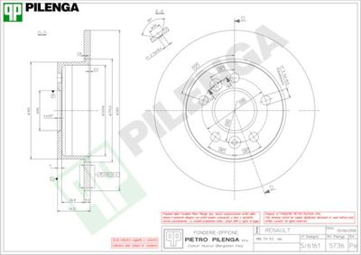 5736 PILENGA Тормозной диск