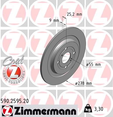 590259520 ZIMMERMANN Тормозной диск