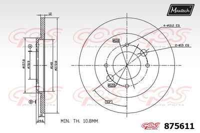 875611 MAXTECH Тормозной диск