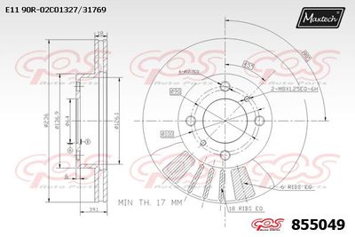 855049 MAXTECH Тормозной диск