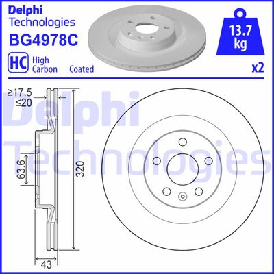 BG4978C DELPHI Тормозной диск