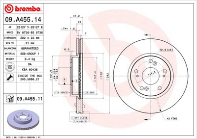 09A45514 BREMBO Тормозной диск