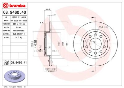 08946040 BREMBO Тормозной диск