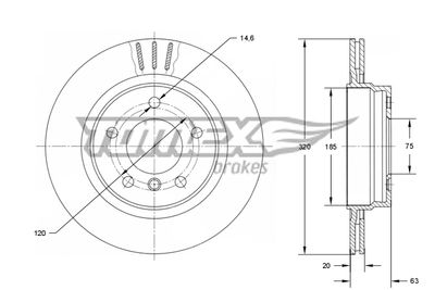 TX7396 TOMEX Brakes Тормозной диск