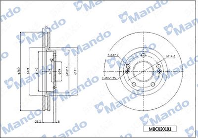 MBC030191 MANDO Тормозной диск