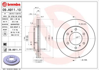 09A91110 BREMBO Тормозной диск