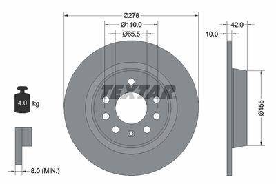 92167603 TEXTAR Тормозной диск