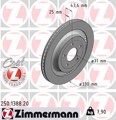 250138820 ZIMMERMANN Тормозной диск