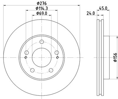 8DD355108191 HELLA PAGID Тормозной диск