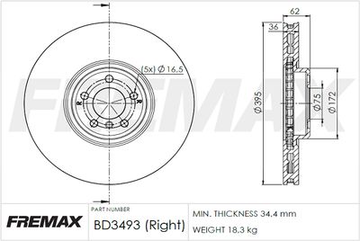 BD3493 FREMAX Тормозной диск