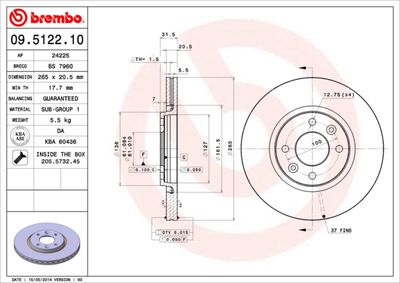 BS7960 BRECO Тормозной диск