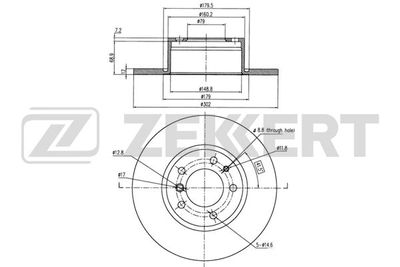 BS5018 ZEKKERT Тормозной диск