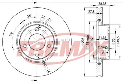 BD1134 FREMAX Тормозной диск