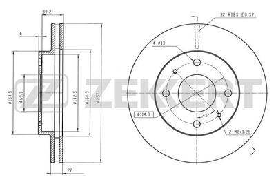 BS5680 ZEKKERT Тормозной диск