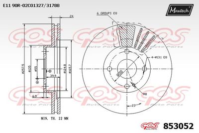 853052 MAXTECH Тормозной диск