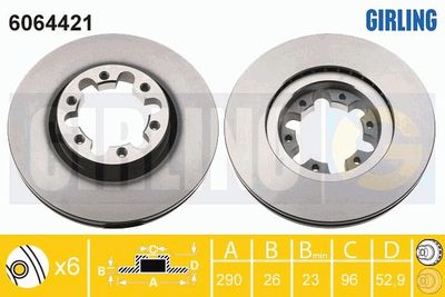 6064421 GIRLING Тормозной диск