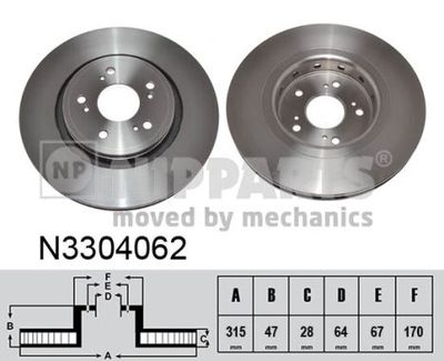 N3304062 NIPPARTS Тормозной диск