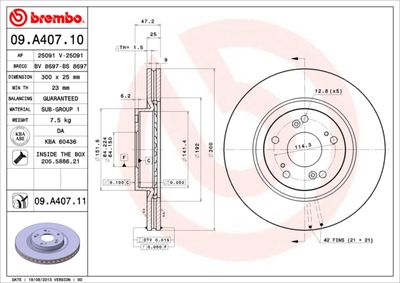 09A40711 BREMBO Тормозной диск