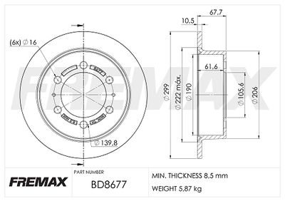 BD8677 FREMAX Тормозной диск