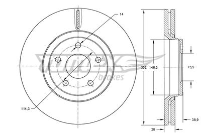 TX7380 TOMEX Brakes Тормозной диск