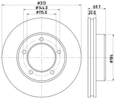 8DD355118591 HELLA PAGID Тормозной диск