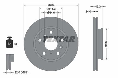 92061900 TEXTAR Тормозной диск