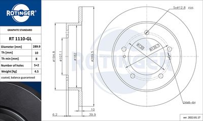 RT1110GL ROTINGER Тормозной диск