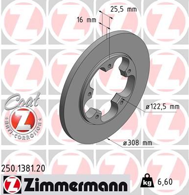 250138120 ZIMMERMANN Тормозной диск