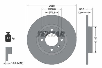 92325903 TEXTAR Тормозной диск