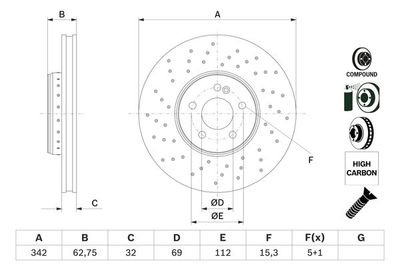 0986479G40 BOSCH Тормозной диск