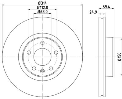 8DD355128291 HELLA Тормозной диск