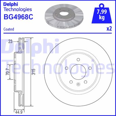 BG4968C DELPHI Тормозной диск