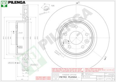 V779 PILENGA Тормозной диск