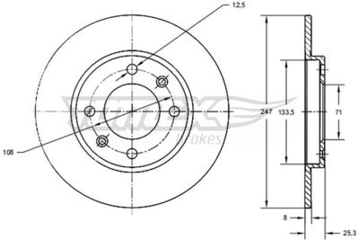 TX7153 TOMEX Brakes Тормозной диск