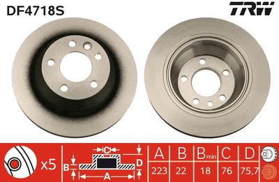 DF4718S TRW Тормозной диск