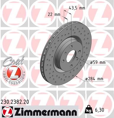 230238220 ZIMMERMANN Тормозной диск